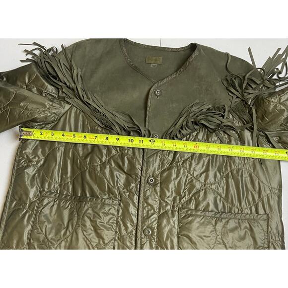 MOTHER The Tip Off Fringed Faux Suede Quilted Shell Jacket Size XS NWOT - Picture 15 of 16